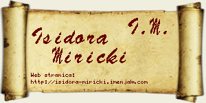 Isidora Miricki vizit kartica